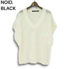 NOID. BLACK ノーアイディー 通年 シアー メッシュ ニット★ オーバーサイズ Vネック ベスト Sz.ONE メンズのサムネイル