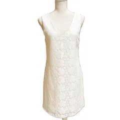 【新品】MISCH MASCH ミッシュマッシュ レースワンピース 38 オフホワイト 花柄 Aライン ノースリーブ レディース お呼ばれ