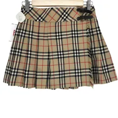 バーバリーブルーレーベル BURBERRY BLUE LABEL ノバチェック ウール プリーツ 巻きスカート レディース EUR：36 