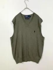 Polo By Ralph Lauren ポロバイラルフローレン Vネック コットン 薄手 ベスト sizeL/グレー ■◇ メンズ