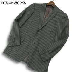 DESIGNWORKS デザインワークス アバハウス 通年 総裏 ストライプ★ テーラード ジャケット Sz.44　メンズ グレー 日本製のサムネイル