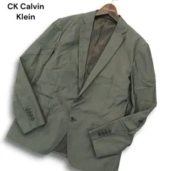 CK Calvin Klein カルバンクライン 通年 総裏★ ストライプ アンコン テーラード ジャケット Sz.M メンズ グレー 日本製のサムネイル