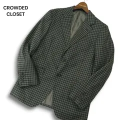 CROWDED CLOSET メンズビギ 通年 ウール モヘア混★ チェック テーラード ジャケット Sz.S位 メンズ グレーのサムネイル