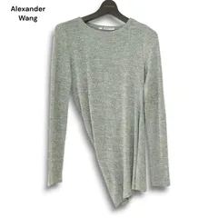 T by ALEXANDER WANG アレキサンダーワン 通年 アシンメトリー★ 変形 ニット セーター カットソー Sz.S メンズ グレーのサムネイル