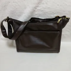 anello GRANDE アネログランデ ネオキャビン ショルダーバッグ 美品 ダークブラウン シンプル ポリウレタン 合皮 収納力抜群 10ポケット ユニセックス