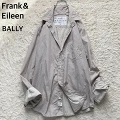 フランクアンドアイリーン Frank&Eileen コットン100% 綿 スキッパーシャツ ブラウス BARRY バリー 長袖 灰色 グレー ドット 水玉 総柄 シワ加工 カジュアル オフィス 羽織り こなれ感 定番 人気 春 夏 秋 美品