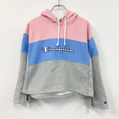 Champion　チャンピオン　リバースウィーブ　スウェットパーカー/フーディー　刺繍ロゴ　現行　ピンク　ブルー　グレー　Lサイズ　古着