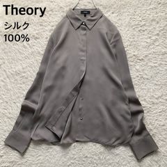 美品 セオリー ブラウス ボウタイシャツ 洗える ジョーゼット とろみ