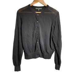 美品 LAURA ASHLEY ローラアシュレイ 接触冷感/洗える クルーネックカーディガン 38 グレー レディース 古着 中古 USED