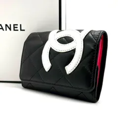 【静かに個性を灯す】　CHANEL　キーケース 6連 マトラッセ カンボンライン ラムスキン 13番台　黒