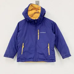 mont-bell　モンベル　ダウンジャケットナイロンジャケット　ダウン90％　リバーシブル　黄色　紫　120サイズ　古着のサムネイル