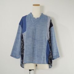 美品】marble SUD 刺繍 ストライプ 柄入り ブラウンブルーグリーン系 