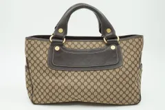 セリーヌ ブギー ハンドバッグ トート マカダム キャンバス レザー 茶 ブラウン CELINE 6251h