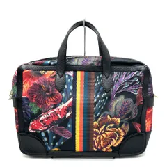 【楠本質店/元住吉】ポールスミス　Paul smith　ビジネスバッグ　ブリーフケース　ショルダーストラップ付　キャンバス地/レザー　マルチカラー　鯉　メンズ【中古】