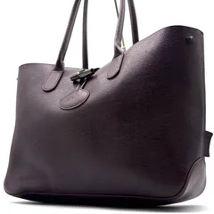 美品 LONGCHAMP ロンシャン ロゾ トートバッグ レザー 本革 ダークパープル 紫 トグル バンブー ホースロゴ 大容量 A4サイズ収納可能 肩掛け 通勤 通学 仕事用 鞄 レディース ウィメンズ 高級感 希少カラー