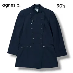 【agnes b.】希少　90's スタンドカラー 八の字ジップ ダブルブレストジャケット1のサムネイル