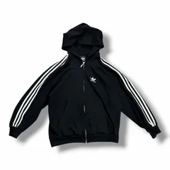 BALENCIAGA adidas ZIP-UP HOODIE コラボ ジップパーカー スウェット バレンシアガ 723754 ブラック XS （14575M）のサムネイル