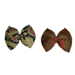 美品 2点おまとめ ETRO エトロ ペイズリー 総柄 リボン バレッタ クリップ ヘアアクセサリー マルチカラー レディース 古着 中古 USEDのサムネイル
