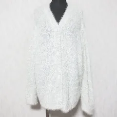 美品 24AW SNIDEL スナイデル シャギーラメカーディガン SWNT244190 サイズF アイボリー レディース 古着 中古 USED