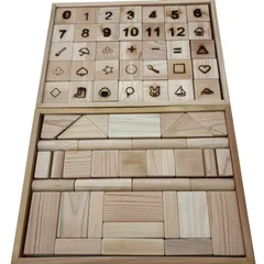 186001 美品 無塗装 積み木 森のおもちゃ工房 木製 2点まとめ売りのサムネイル