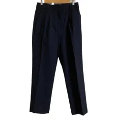 美品 23SS Spick and Span スピックアンドスパン リネンライクテーパードタックパンツ サイズ40 ネイビー レディース 古着 中古 USED