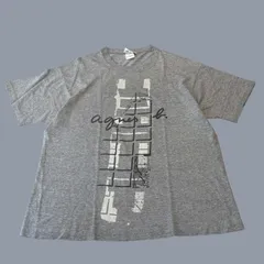 90s フランス製 agnes b. S/S TEE XL GRAY アニエスベー グレー 半袖Tシャツ シングルステッチ ヴィンテージ 古着