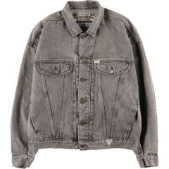 GUESS ゲス USA製 デニムジャケット Gジャン 刺繍ロゴ 黒 L - メルカリ