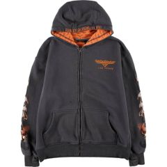 Harley-Davidson ブラック フレイム パーカー L ファイヤー - メルカリ