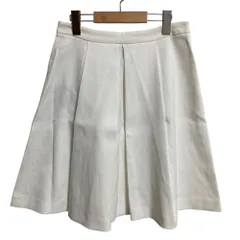 未使用 BOUTIQUE MOSCHINO ブティックモスキーノ ひざ丈 ボックスプリーツスカート サイズ40 ホワイト  レディース 古着 中古 USED