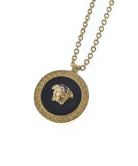 VERSACE ヴェルサーチ メドゥーサ ネックレス ブラック×ゴールド