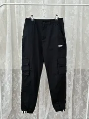 M) adidas アディダス カーゴ ジョガー パンツ ブラック
