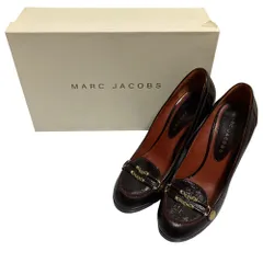 美品 MARC JACOBS マークジェイコブス レザー チェーンモチーフ ハイヒール ローファー パンプス サイズ36 23cm ボルドー レディース 古着 中古 USED