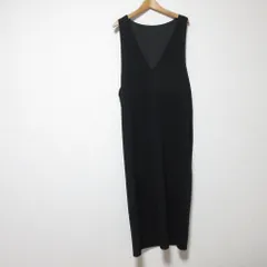 美品 PASSIONE パシオーネ Vネック ノースリーブ ロングワンピース 38 ブラック レディース 古着 中古 USEDのサムネイル