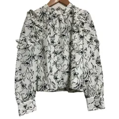 美品 24AW PROPORTION BODY DRESSING プロポーションボディドレッシング モノトーンフラワーフリルブラウス サイズFR ホワイト レディース 古着 中古 USED