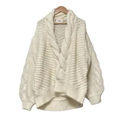 美品 23AW SNIDEL スナイデル ケーブルニット カーディガン SWNT234319 サイズF ホワイト レディース 古着 中古 USED