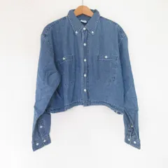 美品 24SS OUTDOOR PRODUCTS アウトドアプロダクツ Usual Things ショートデニムシャツ サイズF ブルー レディース 古着 中古 USEDのサムネイル