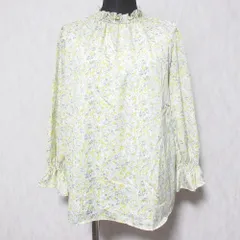 美品 組曲 花柄 プルオーバー ブラウス サイズ2 イエロー レディース 古着 中古 USED