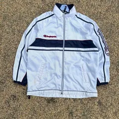 チャンピオン 白 ウィンドブレーカー