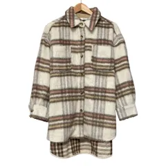 美品 BEAMS HERT ビームスハート チェック柄 シャギージャケット ベージュ レディース 古着 中古 USEDのサムネイル