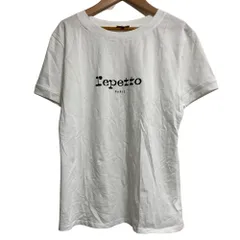 美品 repetto レペット ロゴプリントTシャツ サイズL ホワイト レディース 古着 中古 USEDのサムネイル