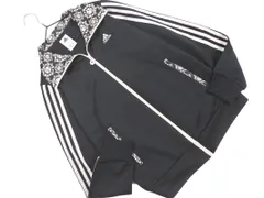 adidas アディダス ジャガード柄 切替 トラック ジャケット sizeM/黒 ■◇ レディース