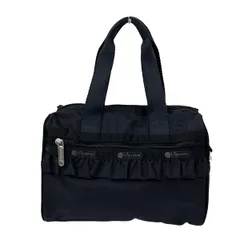 LESPORTSAC(レスポートサック) ハンドバッグ - ダークネイビー×黒 ミニボストン/フリル