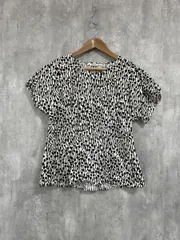 marimekko マリメッコ 半袖 総柄 ブラウス シャツ size40/白ｘ黒 ■◆ レディースのサムネイル