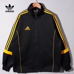 極美品 アディダス adidas トラックジャケット 90s 日本製 万国旗タグ M 大きめ ブラック ゴールド オールドアディダス ヴィンテージ ストリート ロゴ刺繍 ジャージ スポーツミックス オーバーサイズ スリーストライプ 古着 D422