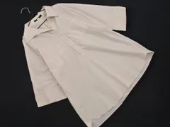 MICHEL KLEIN ミッシェルクラン ストライプ ハーフボタン シャツ size38/白ｘベージュ ■◇ レディース
