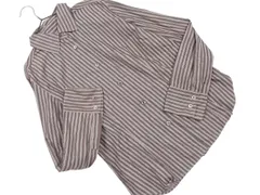yoshie inaba ヨシエイナバ ストライプ シャツ size9/グレーx茶 ■◇ レディースのサムネイル