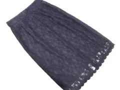 MISCH MASCH ミッシュマッシュ 総レース スカート sizeS/紺 ■◇ レディースのサムネイル