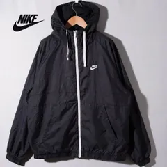 ナイキ NIKE  ウインドランナー ナイロンジャケット L ブラック ホワイト ロゴ刺繍 90s 風 ラグラン ウインドブレーカー ストリート 古着 D424