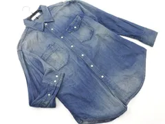 johnbull ジョンブル 綿麻 スナップボタン デニム シャツ sizeM/青 ■◇ メンズのサムネイル
