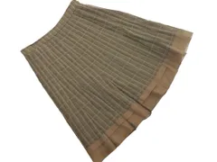 COMME CA DU MODE コム サ デ モード チェック 膝丈 スカート size11/ブラウンｘ緑 ■◇ レディース